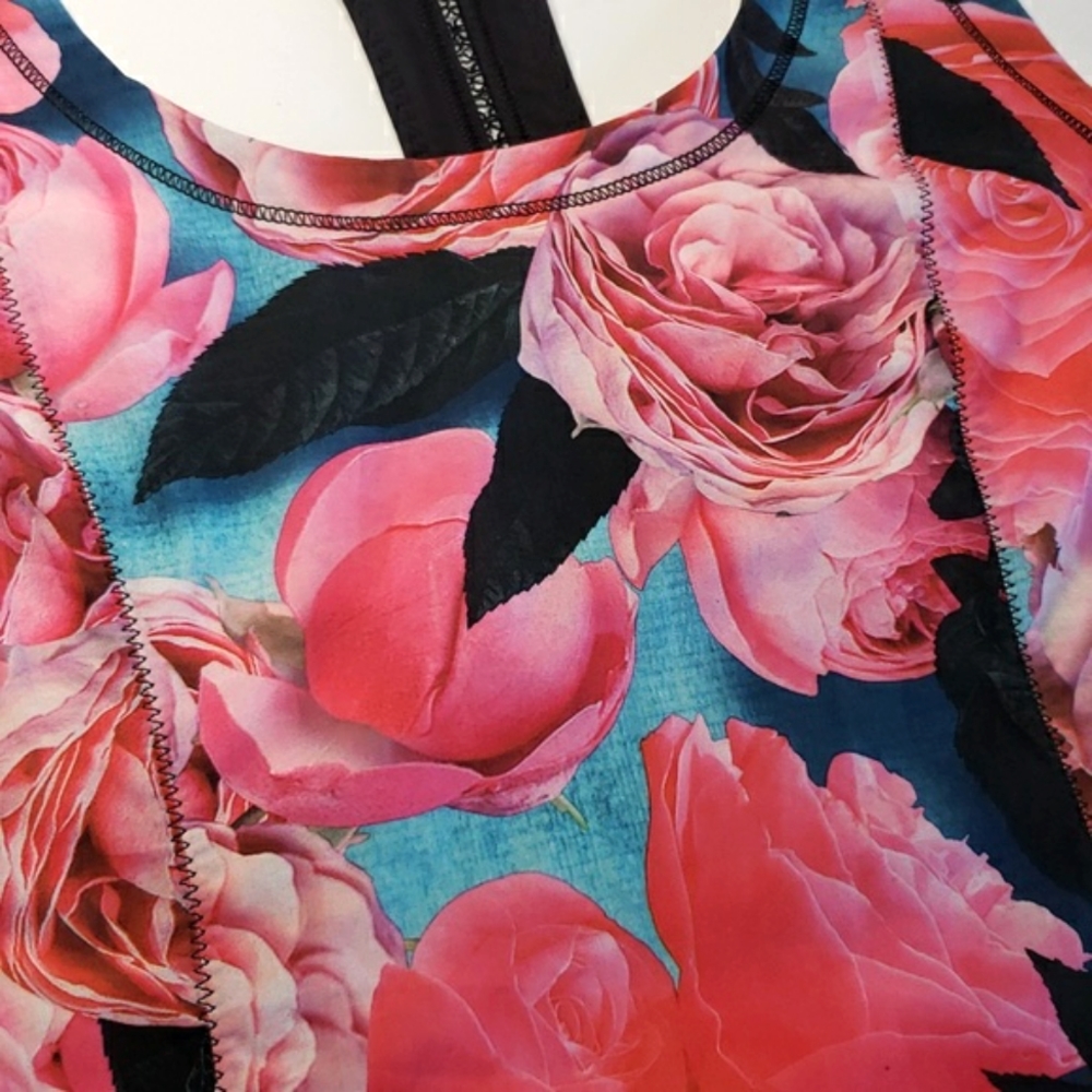 Lululemon Secret Garden Roses sheer yoga racerback tank